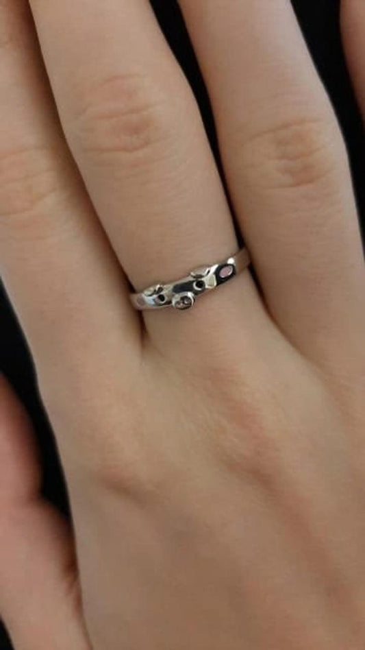 Piggy Open Sterling Silver Ring