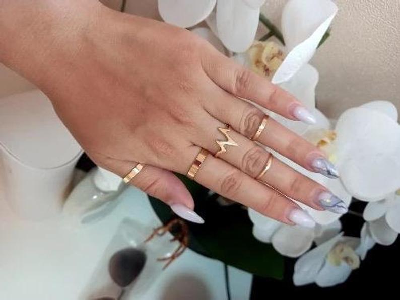 5 Pcs Gold Midi Band Rings