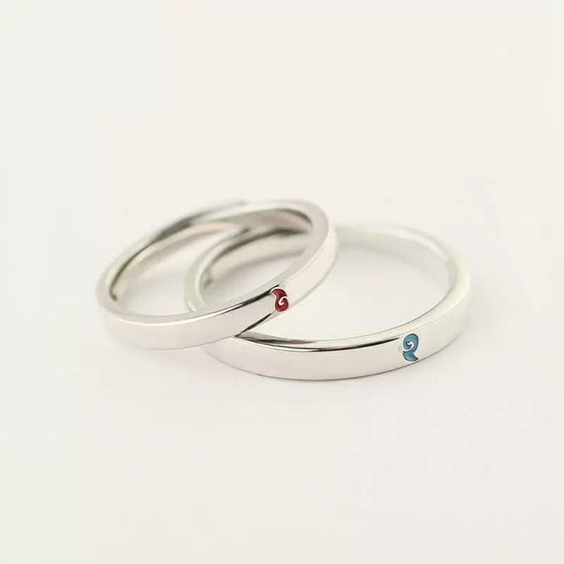 NE ZHA Chinese Adjustable Matching Couple Promise Ring Set