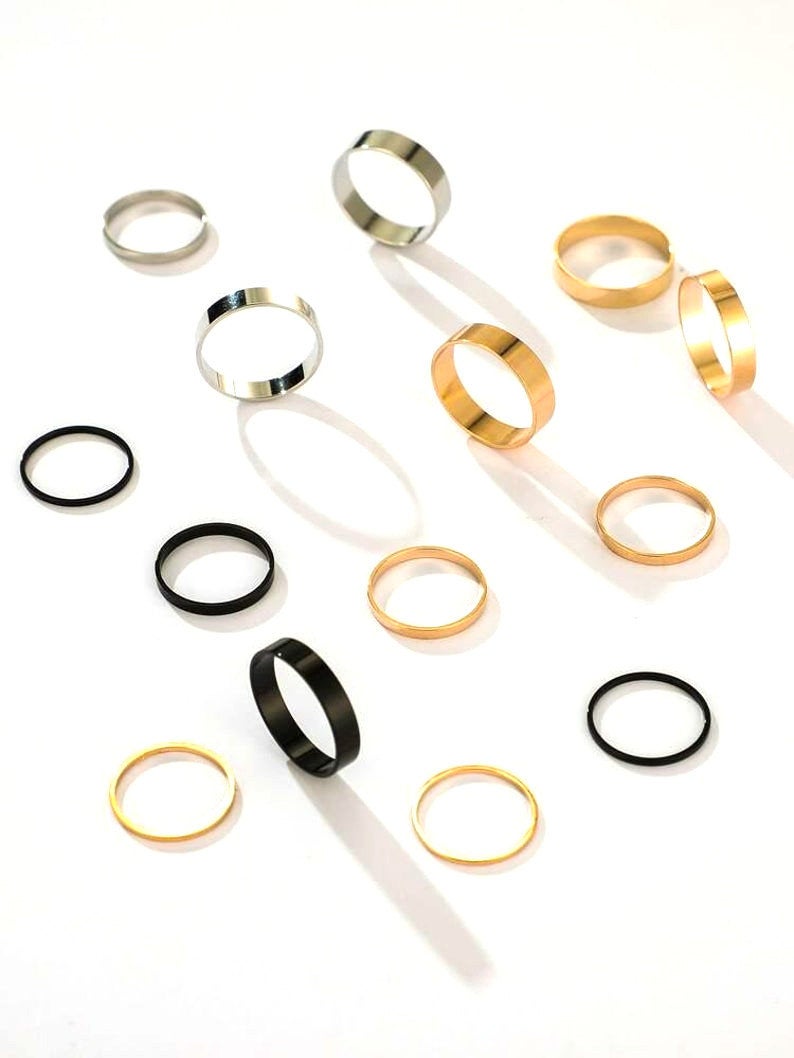 14 Piece Multicolour Bohemian Vintage Tribal Midi Stackable Rings – The Colourful Aura