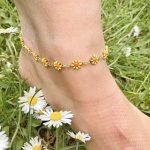 Multicolour Flower Charms Summer Indie Boho Daisy Floral Adjustable Anklet