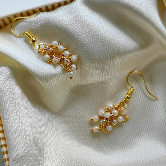 Gold & Silver Small Pearl Dainty Pearl Drop Earrings