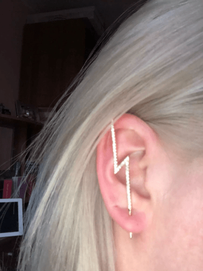 Silver Crawler Hook Earring