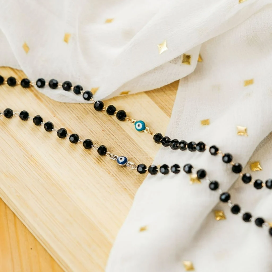 Black Beads Evil Eye Adjustable Turkish Protection Indian Nazaria Payal Anklet