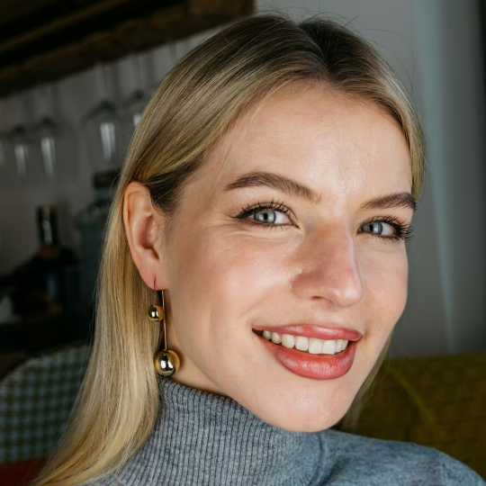 Large Silver Ball Crawler Hook Sphere Dangle Ear Pierced Cuff Climber Earring