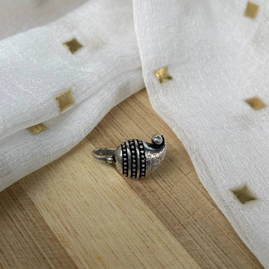 Antique Quality Oxidised Non Pierced Clip On Boho Asian Nose Ring