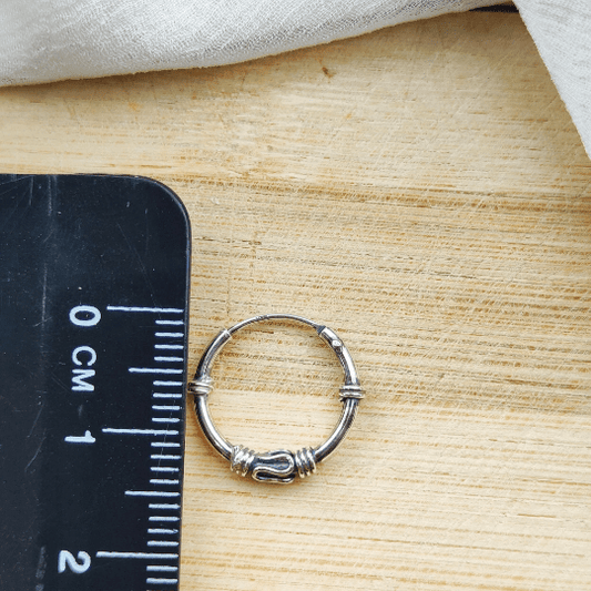 Silver slim bali hoops