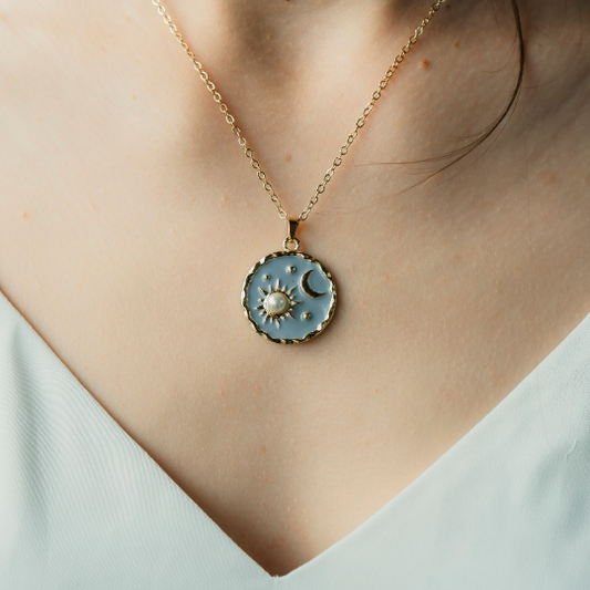 Sun Moon Pearl Pendant