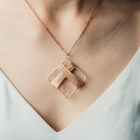 Rose Gold Square Pendant