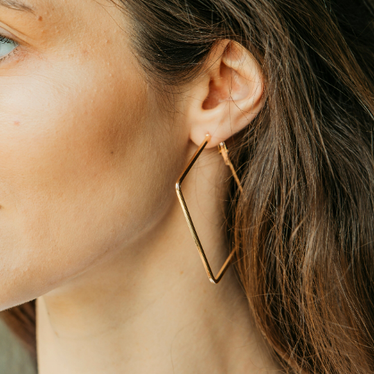 amazon.com Amazon.com: Hollow Geometric Large Square Dangle Earrings Metal  Statement Drop Earrings Punk Bohemian Raised Textured Design Big Hoop  Earrings for Women Fashion Jewelry (Gold Rectangular Earring): Clothing,  Shoes & Jewelry |