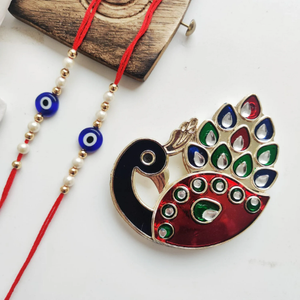 Evil Eye Bead Pearl Rakhi