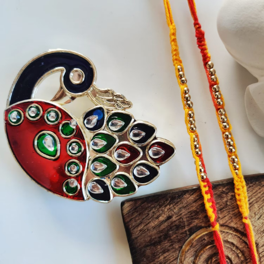 Golden Bead Thread Rakhi,