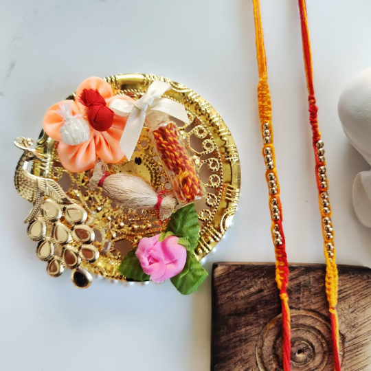 Raksha Bandhan Golden Bead Thread Slim Rakhi |  Rakhi for Brother