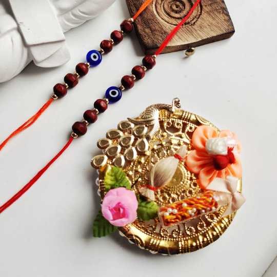 Red Sandalwood Evil Eye Rakhi for Raksha Bandha for Brother Sister