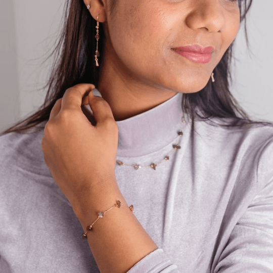 Gold Crystal Quartz Minimalist Healing Choker Dainty Necklace