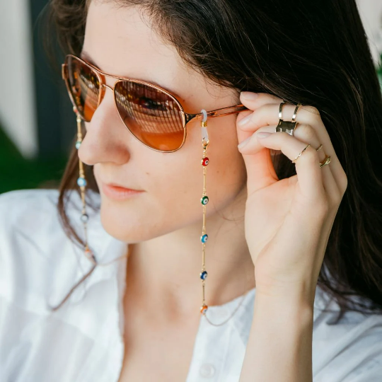 Colourful Evil Eyeglass Chain And Reading Glass Detachable Chain Holder
