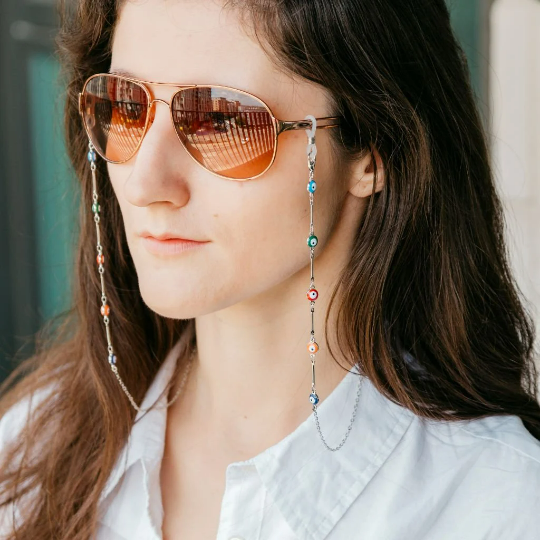 Colourful Evil Eyeglass Chain And Reading Glass Detachable Chain Holder