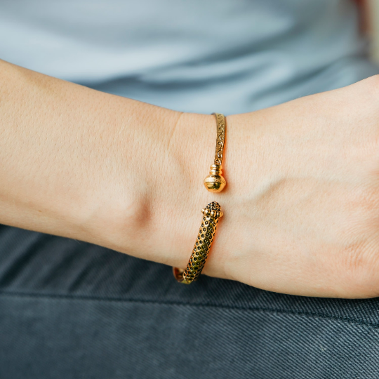 Brass Black Art Ethnic Bangle