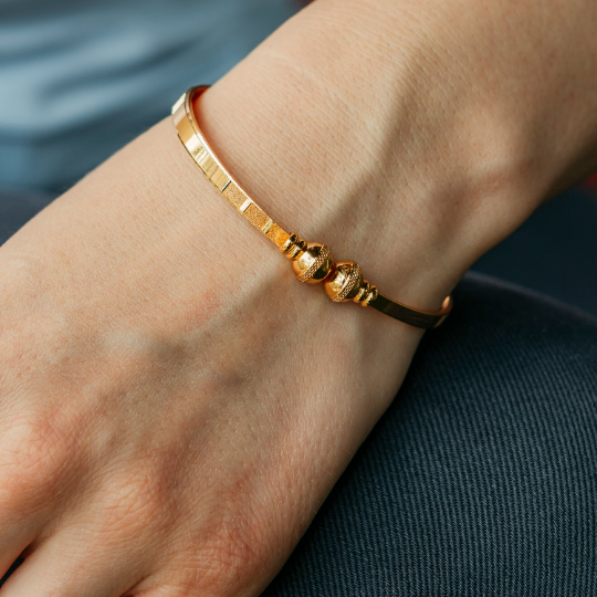 2 Pcs Brass Enamel Orange Flat Indian Lightweight Ethnic Stacking Wedding Cuff — Boho Jewellery UK | The Colourful Aura