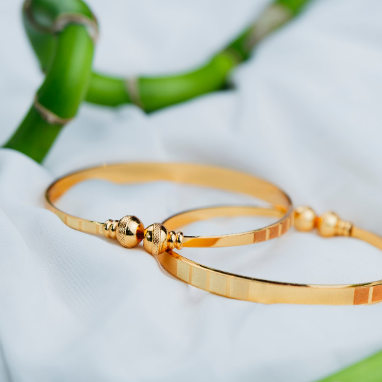 Brass Enamel Orange Flat Indian Lightweight Ethnic Stacking Wedding Cuff Bangle