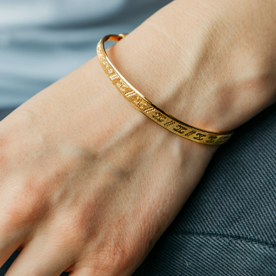2 Pcs Brass Flat Design Slim Indian Lightweight Ethnic Stacking Wedding Cuff — Boho Jewellery UK | The Colourful Aura