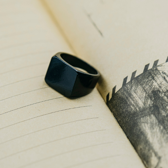 13 US Flat 15mm Wide Square Punk Hiphop Stackable Solid Signet Ring — Boho Jewellery UK | The Colourful Aura