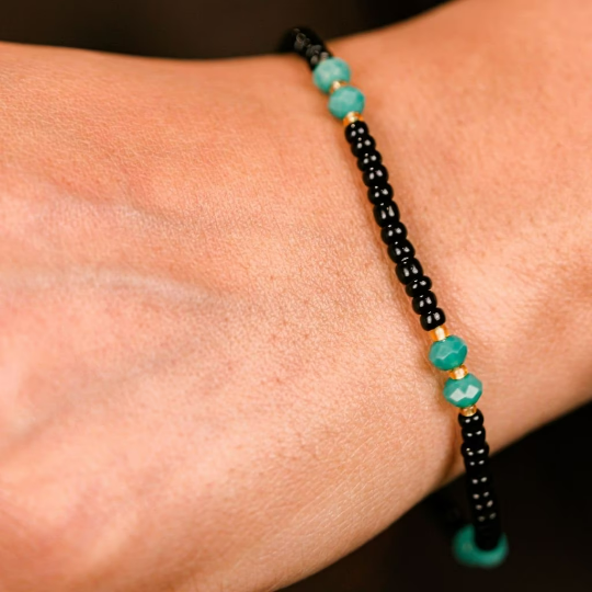 Green Black beads Bracelet