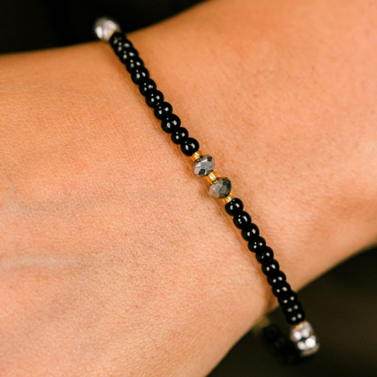 Black Silver Bead Daily Elegant Indian Mangalsutra Adult & Kids Nazaria Bracelet