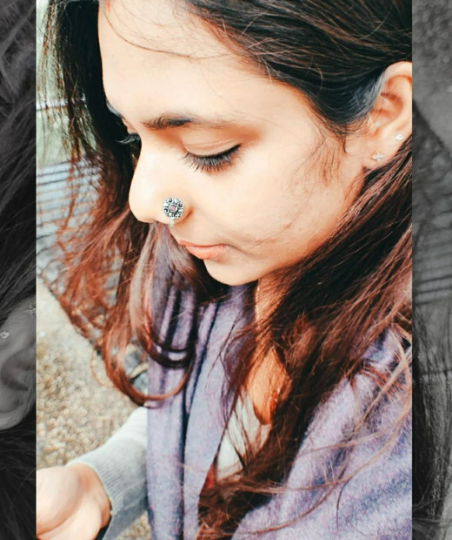 Oxidised nose pin 2025 for non pierced nose