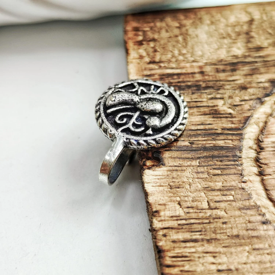 Peacock Silver Simple Clip on Non Pierced Tribal Nose Pin