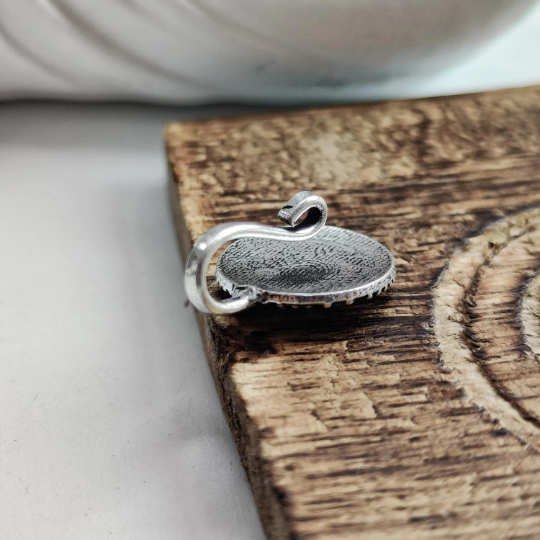 Oxidized German Peacock Animal Round Clip On Non Pierced Silver Nose Pin